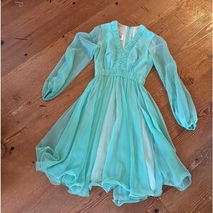 Vintage 1960s Miss Ellette Chiffon Dress - Size 4 or Small